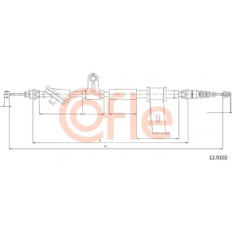 Tirette à câble, frein de stationnement COFLE 92.12.0102 pour ALFA ROMEO 159 2.0 JTDM - 170cv