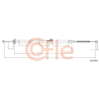 Tirette à câble, frein de stationnement COFLE 92.12.0732 pour FIAT QUBO 1.4 Natural Power - 78cv