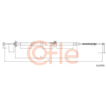 Tirette à câble, frein de stationnement COFLE 92.12.0733 pour FIAT QUBO 1.4 Natural Power - 78cv