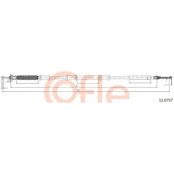 Tirette à câble, frein de stationnement COFLE 92.12.0737 pour FIAT DOBLO 1.6 Natural Power - 103cv