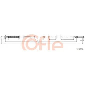 Tirette à câble, frein de stationnement COFLE 92.12.0738 pour FIAT DOBLO 1.6 16V - 103cv