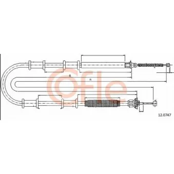 Tirette à câble, frein de stationnement COFLE OEM 51868726