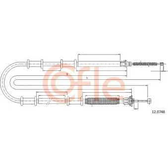 Tirette à câble, frein de stationnement COFLE OEM 522109
