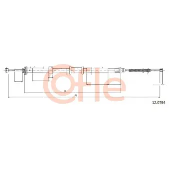 Tirette à câble, frein de stationnement COFLE 92.12.0764 pour FORD KA 1.3 TDCi - 75cv