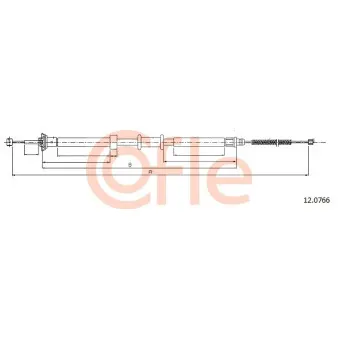 Tirette à câble, frein de stationnement COFLE 92.12.0766 pour FIAT PANDA 1.2 - 69cv