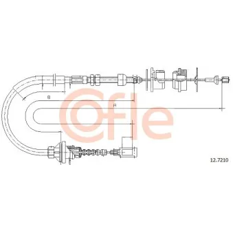 Tirette à câble, commande d'embrayage COFLE 92.12.7210 pour FIAT DUCATO 2.8 JTD Power - 146cv