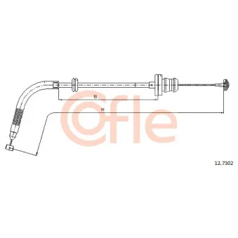 Câble d'accélération COFLE 92.12.7302 pour FIAT PANDA 1.2 - 60cv