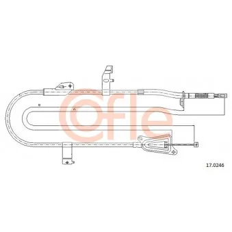 Tirette à câble, frein de stationnement COFLE 92.17.0246 pour NISSAN PRIMERA 2.2 Di - 126cv