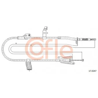 Tirette à câble, frein de stationnement COFLE 92.17.0247 pour NISSAN PRIMERA 2.2 Di - 126cv