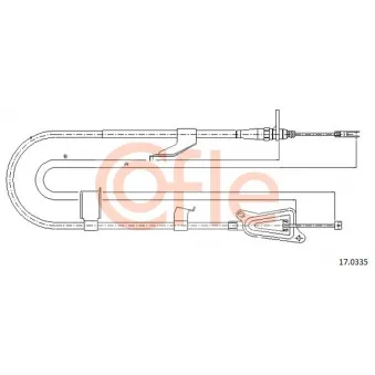Tirette à câble, frein de stationnement COFLE 92.17.0335 pour NISSAN X-TRAIL 2.0 4x4 - 150cv