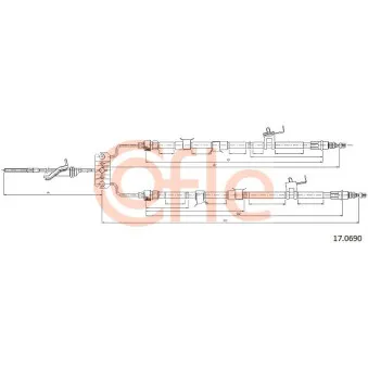 COFLE 92.17.0690 - Tirette à câble, frein de stationnement