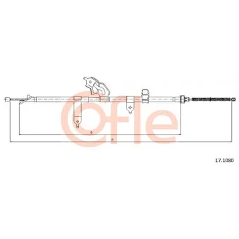 Tirette à câble, frein de stationnement COFLE 92.17.1080 pour TOYOTA YARIS D-4D - 90cv