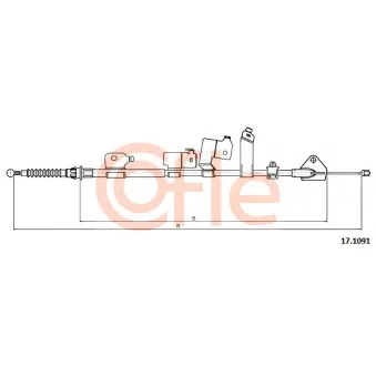 Tirette à câble, frein de stationnement COFLE 92.17.1091 pour RENAULT R4 1.6 VVTI - 124cv