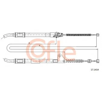 Tirette à câble, frein de stationnement COFLE 92.17.1414 pour PEUGEOT PARTNER ORIGIN 1.8 - 110cv