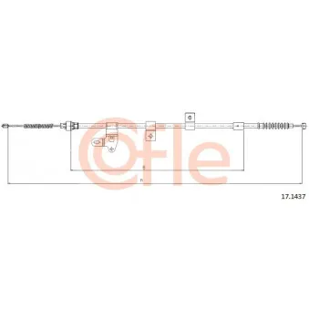 Tirette à câble, frein de stationnement COFLE 92.17.1437 pour TOYOTA COROLLA 2.0 D-4D - 90cv