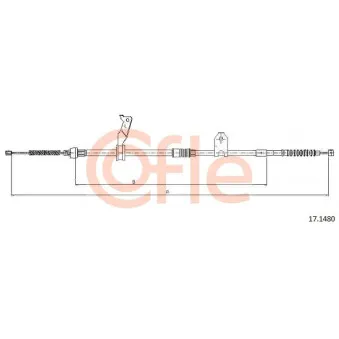 Tirette à câble, frein de stationnement COFLE 92.17.1480 pour VOLKSWAGEN SCIROCCO 2.4 - 170cv