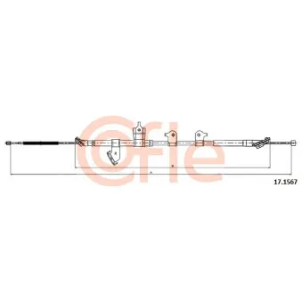 Tirette à câble, frein de stationnement COFLE 92.17.1567 pour TOYOTA RAV 4 2.0 - 158cv
