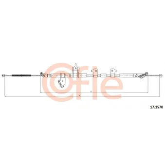 Tirette à câble, frein de stationnement COFLE 92.17.1570 pour TOYOTA RAV 4 2.0 - 158cv