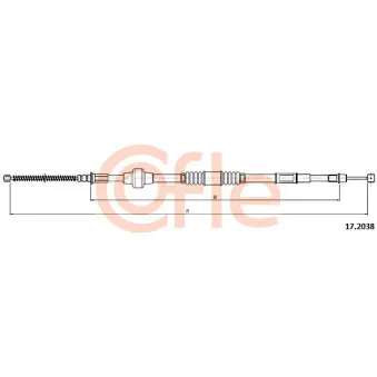 Tirette à câble, frein de stationnement COFLE 92.17.2038 pour FORD SIERRA 1.3 - 82cv