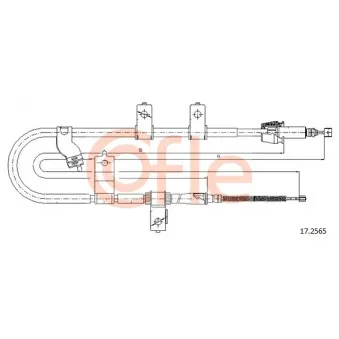 Tirette à câble, frein de stationnement COFLE 92.17.2565 pour KIA SORENTO 2.0 CRDi 4x4 - 113cv
