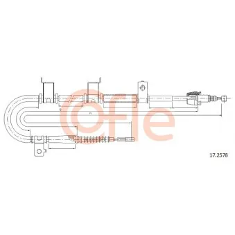 Tirette à câble, frein de stationnement COFLE 92.17.2578 pour HYUNDAI I30 2.0 CRDi - 140cv