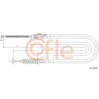 Tirette à câble, frein de stationnement COFLE 92.17.2734 pour OPEL CAMPO 2.5 DTI 4x4 - 101cv
