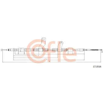Tirette à câble, frein de stationnement COFLE 92.17.3516 pour CHEVROLET NUBIRA 1.4 - 94cv