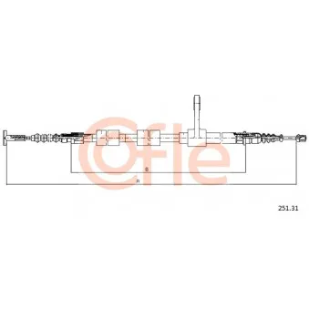 Tirette à câble, frein de stationnement COFLE 92.251.31 pour PORSCHE 944 2.0 16V TS - 155cv