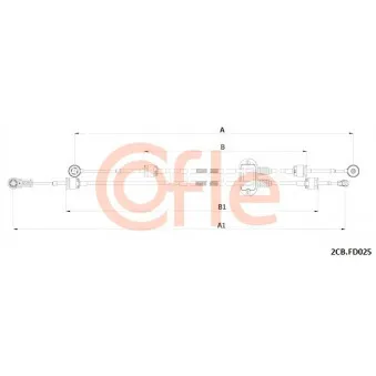 Tirette à câble, boîte de vitesse manuelle COFLE 92.2CB.FD025