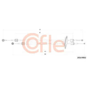 Tirette à câble, boîte de vitesse manuelle COFLE 92.2CB.FI012 pour OPEL COMBO 1.3 D Multijet - 90cv