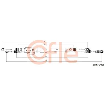 Tirette à câble, boîte de vitesse manuelle COFLE 92.2CB.FO005 pour FORD FIESTA 1.4 LPG - 92cv