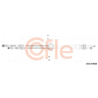 COFLE 92.2CB.FO018 - Tirette à câble, boîte de vitesse manuelle