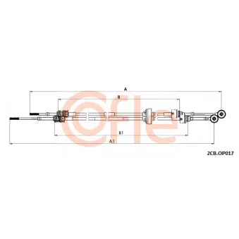 COFLE 92.2CB.OP017 - Tirette à câble, boîte de vitesse manuelle