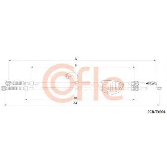 Tirette à câble, boîte de vitesse manuelle COFLE 92.2CB.TY004 pour TOYOTA COROLLA 1.4 D-4D - 90cv