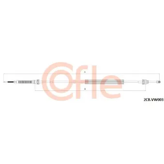 Tirette à câble, boîte de vitesse manuelle COFLE 92.2CB.VK003 pour SKODA ROOMSTER 1.2 TSI - 105cv