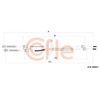 COFLE 92.2CB.VK015 - Tirette à câble, boîte de vitesse manuelle