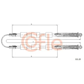 Tirette à câble, frein de stationnement COFLE 92.321.20