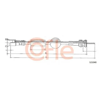 Câble flexible de commande de compteur COFLE 92.S21040 pour PEUGEOT 106 1.5 D - 55cv