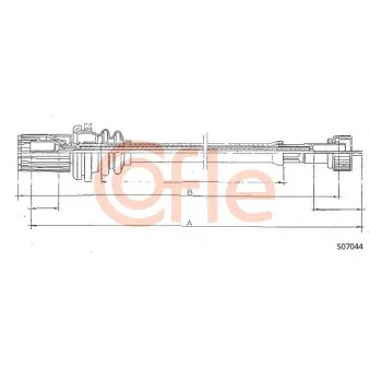 Câble flexible de commande de compteur COFLE S07044 pour CITROEN C35 60 1.7 D - 60cv