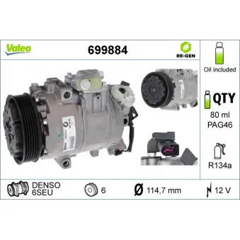 Compresseur, climatisation VALEO OEM 6Q0820803R