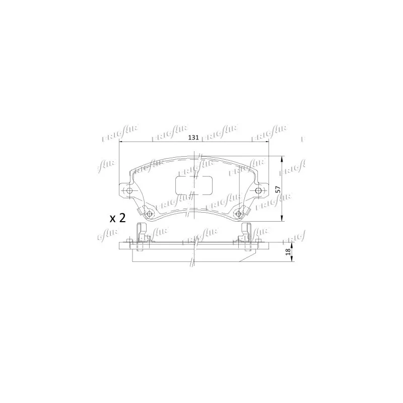Jeu de 4 plaquettes de frein avant FRIGAIR PD15.502 - Visuel 1