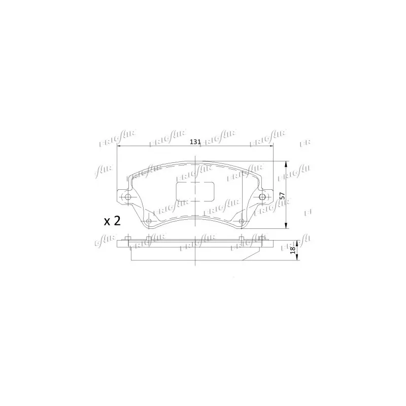 Jeu de 4 plaquettes de frein avant FRIGAIR PD15.502 - Visuel 2