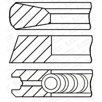 Jeu de segments de pistons GOETZE ENGINE 08-122100-00 pour DEUTZ-FAHR DX 3,60 - 65cv