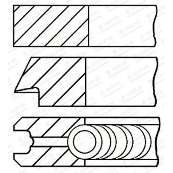 Jeu de segments de pistons GOETZE ENGINE [08-134200-00]