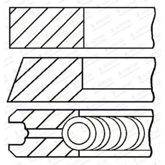 Jeu de segments de pistons GOETZE ENGINE 08-146500-00
