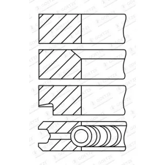 Jeu de segments de pistons GOETZE ENGINE 08-166400-00
