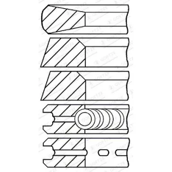 GOETZE ENGINE 08-166611-10 - Jeu de segments de pistons
