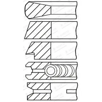 Jeu de segments de pistons GOETZE ENGINE 08-174300-70 pour MERCEDES-BENZ UNIMOG U 65, U 70 - 65cv