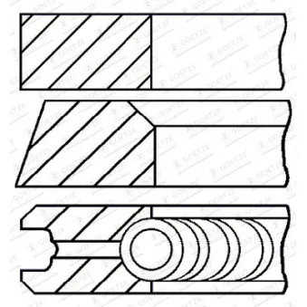 Jeu de segments de pistons GOETZE ENGINE [08-215511-10]