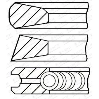 Jeu de segments de pistons GOETZE ENGINE 08-252600-00 pour DEUTZ-FAHR AGROXTRA DX 4,47 - 85cv